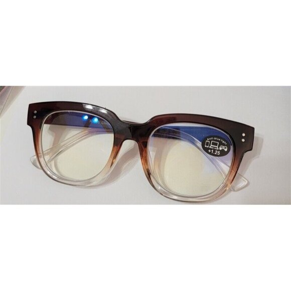 NWT EyeKepper Brown Ombre 1.5 Cat Eye Thick Reading Nerd Glasses 117213 - Picture 1 of 2